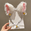 发箍项圈猫耳朵铃铛头箍性感，发饰发卡女可爱白色，小野猫兔子头饰品