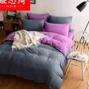 纯色床上用品棉质磨毛1.5m床单，被套三件套棉，1.8m床笠四件套