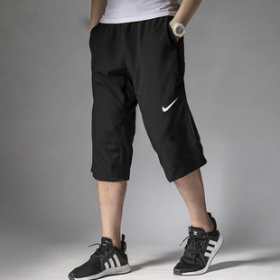 Nike耐克夏季速干七分裤男跑步训练运动短裤透气棉休闲健身中长裤