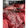现代风婚庆，大红刺绣寝具床上用品，高端结婚纯棉长绒棉四件套家纺