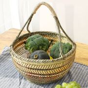 竹子工艺品买菜篮子竹编织手提大号厨房装菜篮装鸡蛋的篓子竹制品