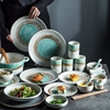 日式2-6人碗盘套装家用创意碗盘餐具套装米饭碗汤碗菜盘组合餐厅