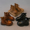 儿童马丁靴2023秋冬男童鞋，女童靴子短靴，皮靴单靴二棉加绒棉靴