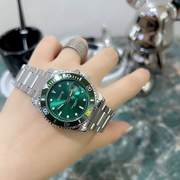 时尚大表盘个性手表女表胶带不锈钢表带潮流气质中性手表绿