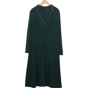 MT姿品牌女装高端时尚气质百搭墨绿色连衣裙慕天姿A3-17069