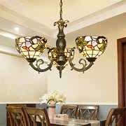 速发 欧式复古吊灯客厅卧室美式田园温馨艺术造型灯 3头珠珠
