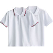 中小学生校服内搭白色t恤短袖夏季生polo衫班服打底衫女生上衣