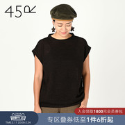 45R女士夏季日系复古素色圆领短袖套头针织衫毛衣2280880043