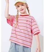 童装儿童t恤女童短袖夏装，大童条纹打底衫，纯棉体恤潮