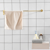 日式黄铜毛巾挂杆厕所挂毛巾架全铜免打孔厨房单杆长杆浴巾架手巾