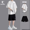 中国乔丹运动套装男士2023夏季宽松初高中学生短裤时尚两件套