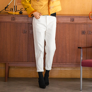 意澳女装纯色简约休闲裤直筒哈伦裤原创设计显瘦优雅高级感裤子
