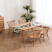 实木餐桌餐桌椅小户型加厚饭桌，北欧不开裂橡木，家具组合防腐加固