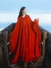秋冬女装红色斗篷披肩西藏旅游穿搭草原外套，长款披风阿拉伯长袍