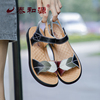 泰和源老北京布鞋夏季女士真皮牛皮软底防滑舒适休闲凉鞋中老年鞋