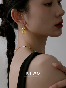 新中式国潮彩绘蝴蝶耳坠耳环女高级感设计一款多戴圆环耳扣耳饰品