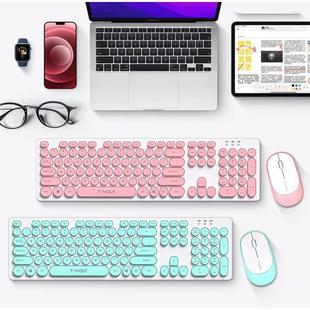 超薄无声静音无线键盘鼠标，套装巧克力家用笔记本，电脑女生粉色可爱