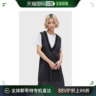 日本直邮fredperry女士，深v领开叉透视针织背心k7120