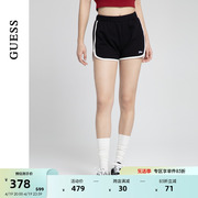 guess24年夏季女士，撞色罗纹印花简约运动短裤-w4pd1sk2q40