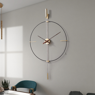 西班牙轻奢风装饰挂钟现代客厅创意时钟20K22艺术钟表极简简