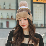 女士秋冬季毛线帽子，加厚加绒保暖时尚护耳针织帽，时尚冷帽冬天防寒