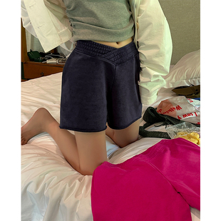 运动短裤女2024夏季高腰，休闲阔腿宽松直筒显瘦时尚热裤