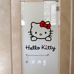 hellokitty猫卡通墙贴纸 卧室温馨白墙装饰客厅防撞玻璃门上贴纸