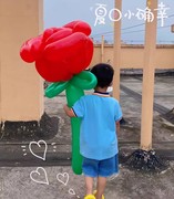 红色绿色660长条气球巨型玫瑰花造型编织情人节礼物求婚道具