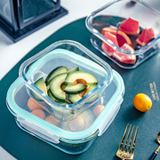 保鲜盒玻璃饭盒密封耐热微波炉专用上班族食品级餐盒冰箱收纳盒