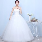 婚纱礼服新娘抹胸，齐地韩式简约影楼修身大码显瘦女仙婚纱
