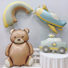 ins磨砂亚光气球小熊汽车复古飞机，铝膜卡通儿童，可爱生日布置气球
