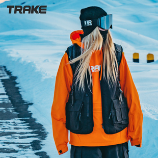 trake防水防风单板滑雪服女背心，宽松情侣上衣装备男滑雪马甲