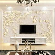 欧式电视背景墙壁纸客厅沙发，简约大气壁布，8d无缝环保浮雕影视墙画