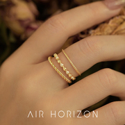 air-horizon素圈彩釉戒指女多件套，戒小众设计高级感开口戒食指戒
