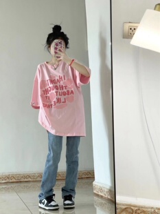 vintage欧美风复古大码短袖t恤女夏宽松美式潮牌胖mm炸街半袖上衣