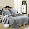 欧式床盖一面绒一面棉绗缝被三件套全棉衍缝AB版欧式床罩床单纯棉