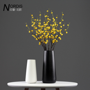 北欧现代简约磨砂陶瓷花瓶客厅餐桌电视柜仿真干花插花工艺品摆件