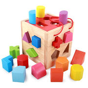 四合一17孔智力盒多功能，趣味形状积木配对益智玩具儿童木制