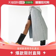 香港直邮潮奢topshop女士premium红宝，石色皮质骑士，靴子(黑色)