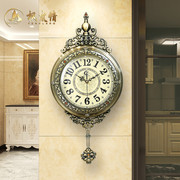 欧式钟表挂钟客厅家用时尚2024复古时钟美式轻奢现代装饰挂表