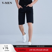 vmen威曼夏季黑色，水洗牛仔短裤男韩版潮流，5分牛仔裤822214711