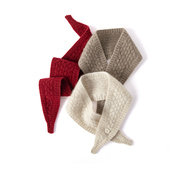 秋冬季100%纯羊绒围巾儿童毛线针织百搭纽扣小围巾学生保暖小领巾