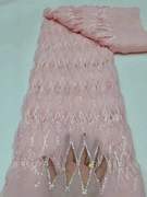网布料珠管连衣裙蕾丝薄纱时装刺绣花边面料亮片珠片绳绣花布料