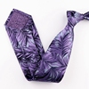 尖货出口英国真丝提花领带7.5CM男士商务正装桑蚕丝紫色热带雨林