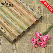 牛皮纸复古英文报纸鲜花花束包装纸，手工包花纸(包花纸)包装纸