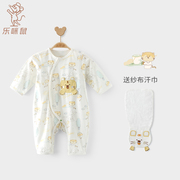 虎宝宝新生儿连体衣服夏季婴儿薄款长袖空调服婴幼儿纯棉睡衣夏天