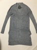  W*hoau灰色针织中长款长袖针织衫精致logo口袋气质 小码