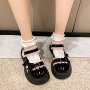 少女日系厚底女秋季单鞋，2024粉色lolita可爱蝴蝶结松糕百