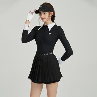 bg高尔夫女士服装女款长袖，t恤黑色上衣高尔夫，套装女时尚显瘦女装