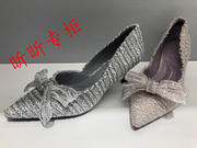 tigrisso蹀愫女鞋2023年春季通勤细高跟蝴蝶结浅口单鞋TA43123-11